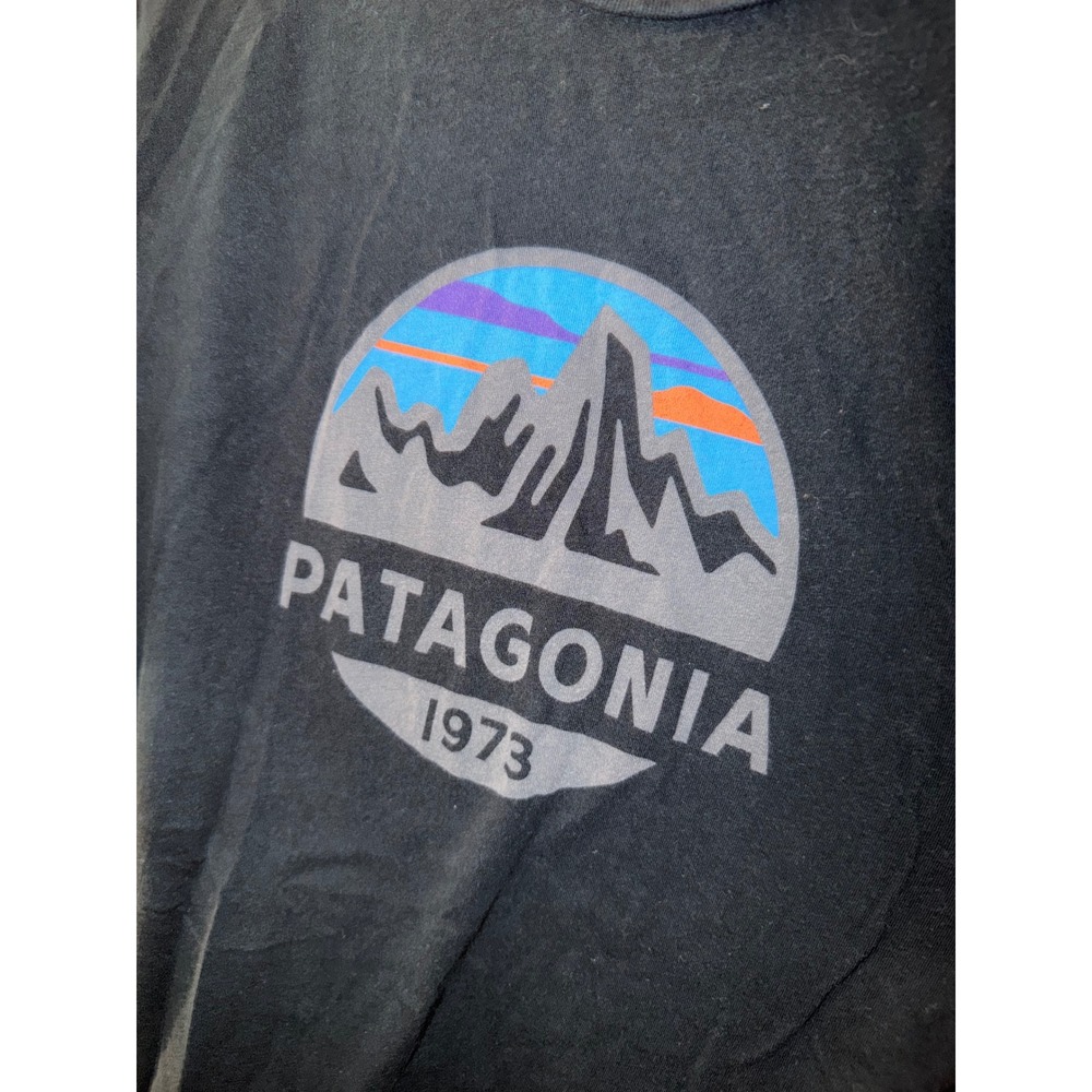 Patagonia Mens Slim Fit Organic Cotton 1973 Mountain Graphic T-Shirt Black Small - Picture 2 of 4